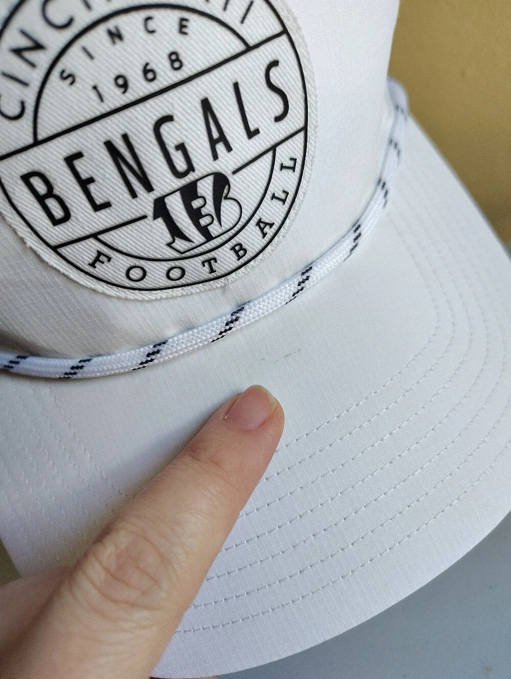 Cincinnati Bengals Hat '47 Suburbia Captain Snapback White Rope Cap Vintage Look